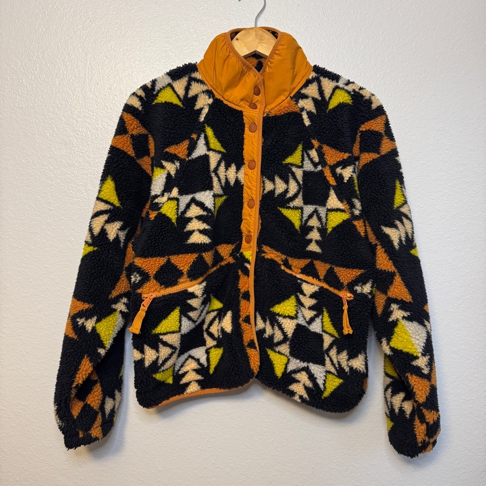 Free People Womens Sherpa Zip Pockets Fleece Jacket Sz Small
